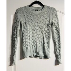 J.Crew Cable Knit Sweater Women XXS Sage Green Wool Angora